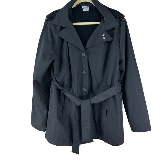 The Animal Rescue Site Black Hooded Jacket XL Pink Paw Belted Fleece Lined - Picture 1 of 10